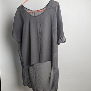 Sheer high-low top